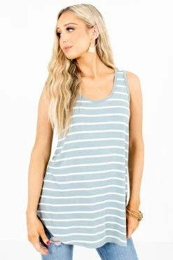 Zenana Soak Up The Sun Striped Tank 32 Zenana Soak Up The Sun Striped Tank -bella ella boutique shop SoakUptheSunBlueTankFront 5000x