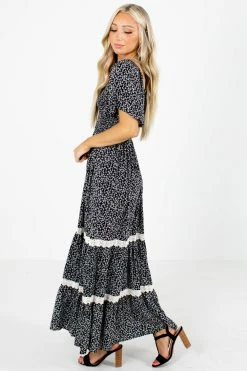 In Loom Spring In Your Step Floral Maxi Dress -bella ella boutique shop Spring in Your Step Black Dress Side 5000x