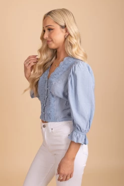 E&M/Mine Step Aside Puff Sleeve Top -bella ella boutique shop StepAsidePuffSleeveTop Side 5000x