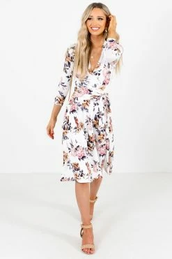 Les Amis Sunday Kind Of Love White Floral Knee-Length Dress -bella ella boutique shop Sunday Kind of Love White Dress Full Front 5000x