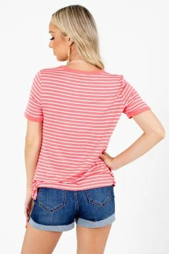Active Basics Sunshine & Rainbows Striped Top -bella ella boutique shop Sunshine Rainbows Red Top Back 5000x