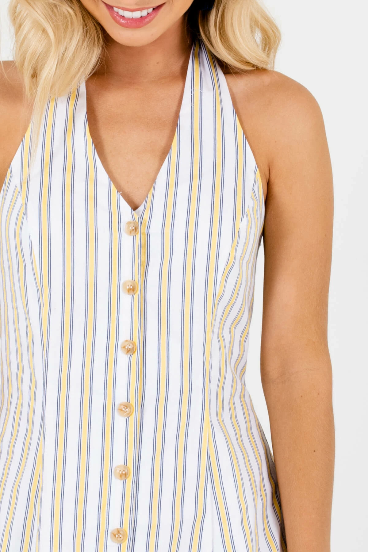 Bella Ella Boutique Sweet Retreat White Striped Mini Dress 5 Bella Ella Boutique Sweet Retreat White Striped Mini Dress - Image 3