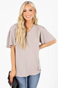 Zenana Taking Chances Flutter Sleeve Blouse