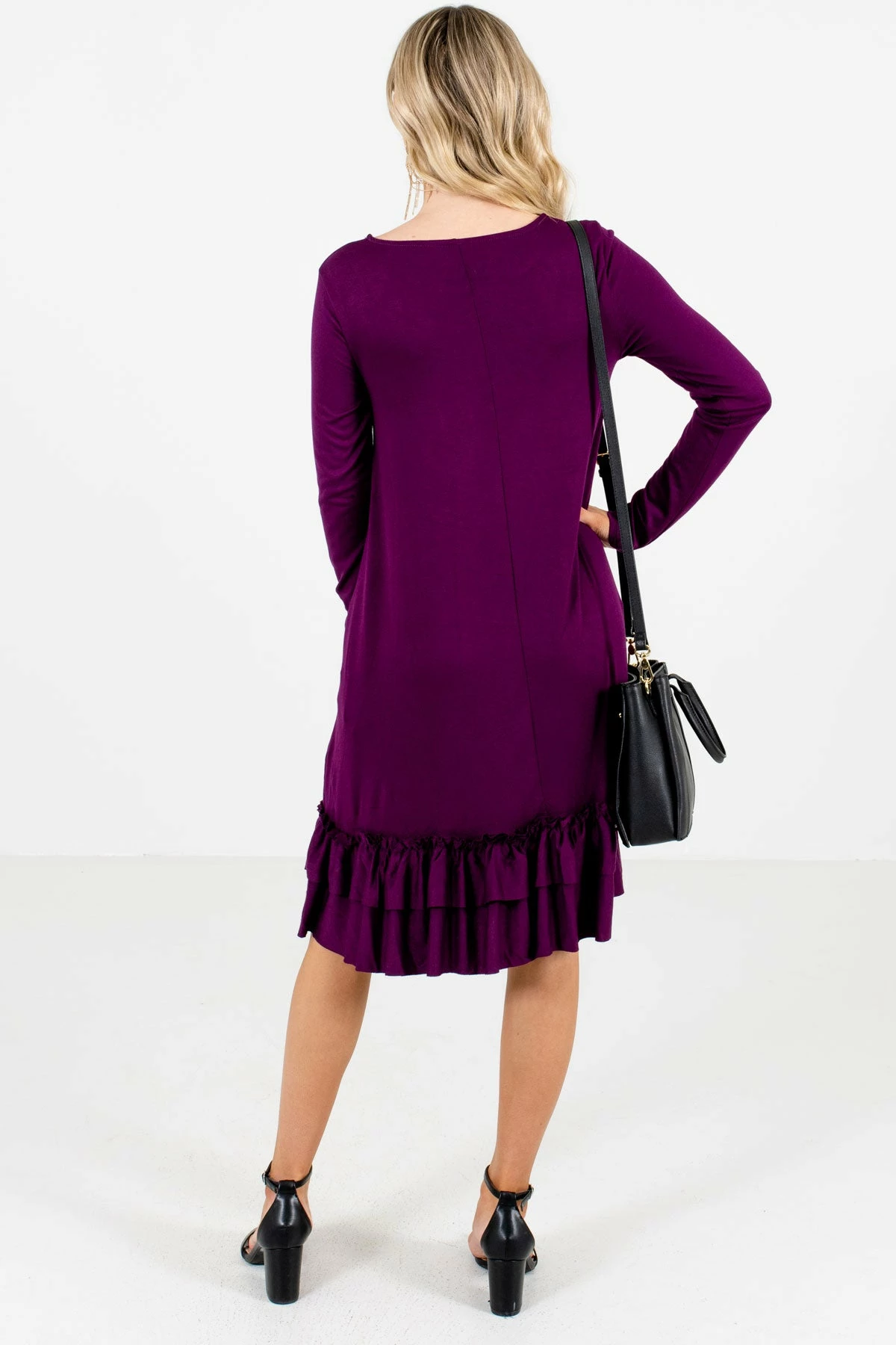 Bella Ella Boutique Tea Time Purple Knee-Length Dress 4 Bella Ella Boutique Tea Time Purple Knee-Length Dress - Image 2