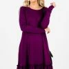 Bella Ella Boutique Tea Time Purple Knee-Length Dress