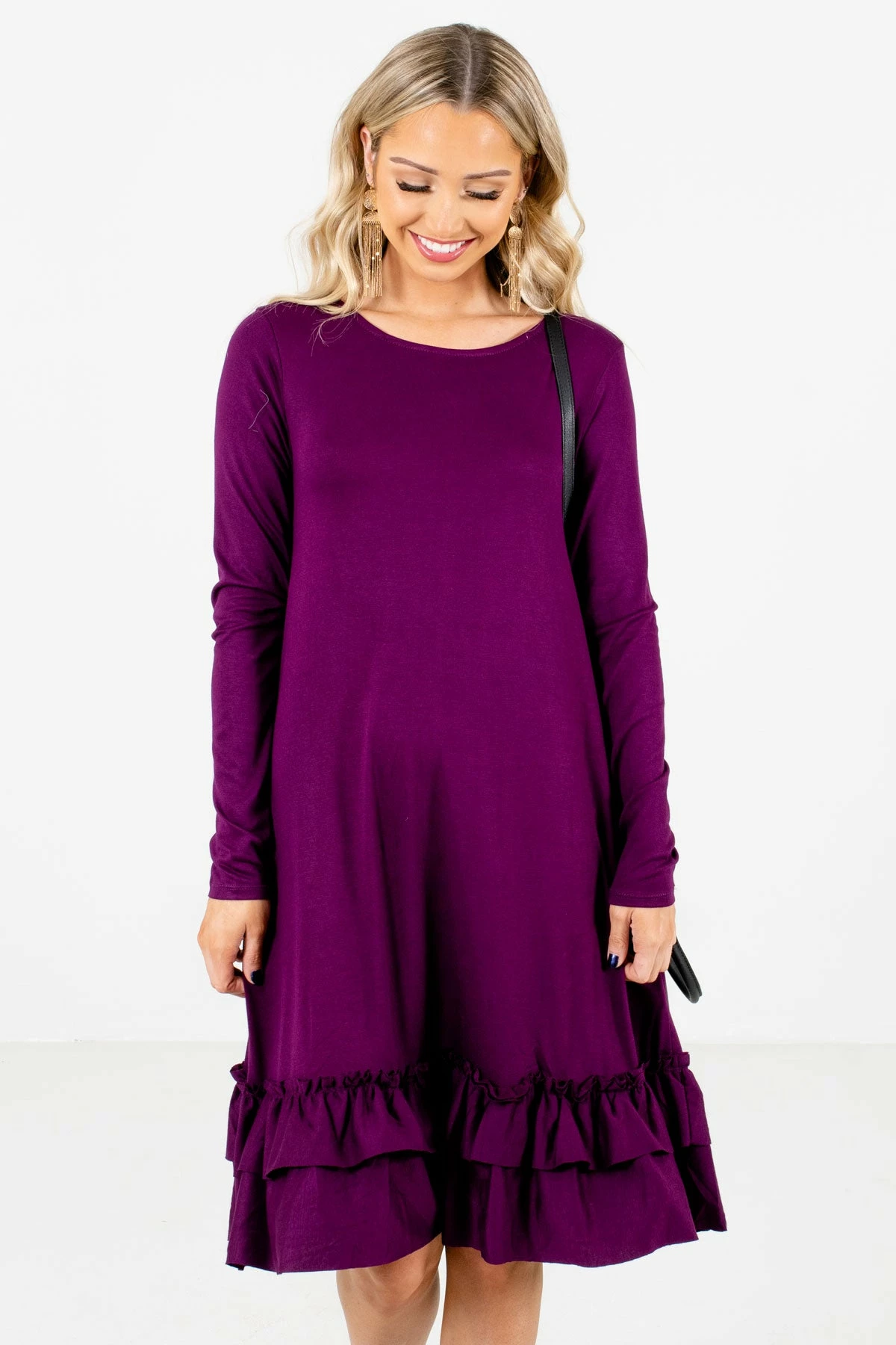 Bella Ella Boutique Tea Time Purple Knee-Length Dress 8 Bella Ella Boutique Tea Time Purple Knee-Length Dress - Image 6