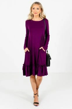 Bella Ella Boutique Tea Time Purple Knee-Length Dress 12 Bella Ella Boutique Tea Time Purple Knee-Length Dress -bella ella boutique shop Tea Time Purple Dress Full Front3 5000x