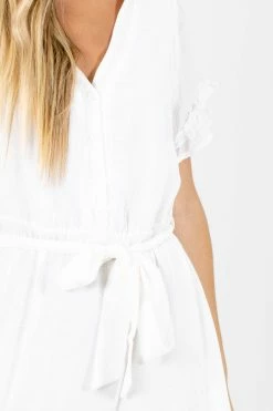 L Love Inc Touch Of Magic White Mini Dress -bella ella boutique shop Touch of Magic White Dress Detail 5000x