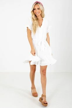 L Love Inc Touch Of Magic White Mini Dress -bella ella boutique shop Touch of Magic White Dress Full Front 5000x