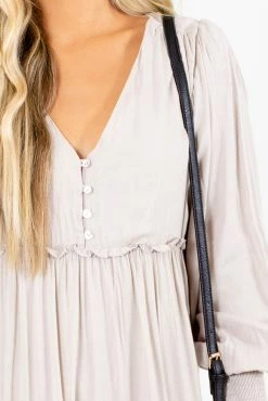 In Loom Travel The Globe Beige Midi Dress -bella ella boutique shop Travel the Globe Beige Dress Detail 5000x