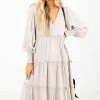 In Loom Travel The Globe Beige Midi Dress -bella ella boutique shop Travel the Globe Beige Dress Front 5000x