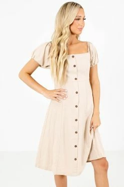 Love Tree / Style Melody Two Worlds Apart Knee-Length Dress 15 Love Tree / Style Melody Two Worlds Apart Knee-Length Dress -bella ella boutique shop Two Worlds Apart Beige Dress Front 5000x