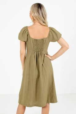 Love Tree / Style Melody Two Worlds Apart Knee-Length Dress 11 Love Tree / Style Melody Two Worlds Apart Knee-Length Dress -bella ella boutique shop Two Worlds Apart Olive Dress Back 5000x