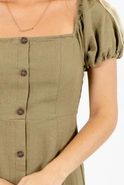 Love Tree / Style Melody Two Worlds Apart Knee-Length Dress 12 Love Tree / Style Melody Two Worlds Apart Knee-Length Dress -bella ella boutique shop Two Worlds Apart Olive Dress Detail 5000x