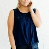 Bella Ella Boutique Unforgettable Style Navy Knot Top -bella ella boutique shop Unforgettable Style Navy Knot Top Front 5000x