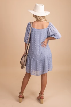 Listicle Whatever Happens Swiss Dot Mini Dress -bella ella boutique shop WhateverHappensSwissDotMiniDress BackBlue 5000x