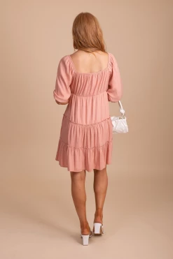 L Love Inc Among The Tulips Tiered Mini Dress -bella ella boutique shop amongthetulipstieredminipinkback 5000x