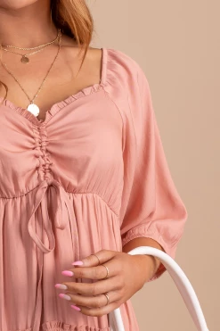 L Love Inc Among The Tulips Tiered Mini Dress -bella ella boutique shop amongthetulipstieredminipinkdetail 5000x