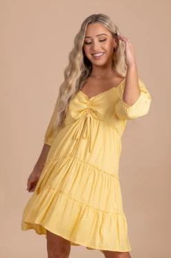 L Love Inc Among The Tulips Tiered Mini Dress -bella ella boutique shop amongthetulipstieredminiyellowfront 5000x