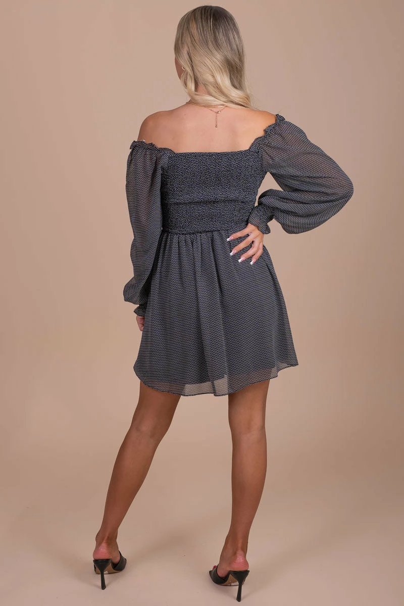 Kay Fashion Need Some Love Patterned Mini Dress - Black 5 Kay Fashion Need Some Love Patterned Mini Dress - Black - Image 4