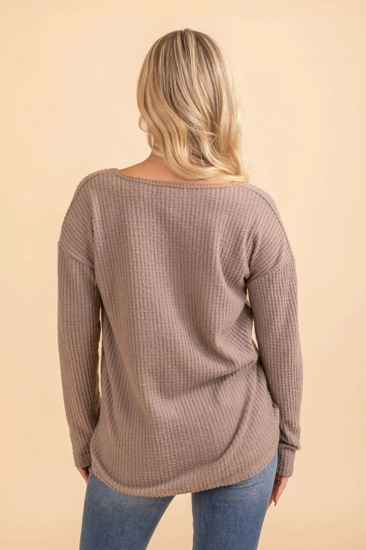 Bibi In The Now Waffle Knit Long Sleeve Top 4 Bibi In The Now Waffle Knit Long Sleeve Top - Image 2