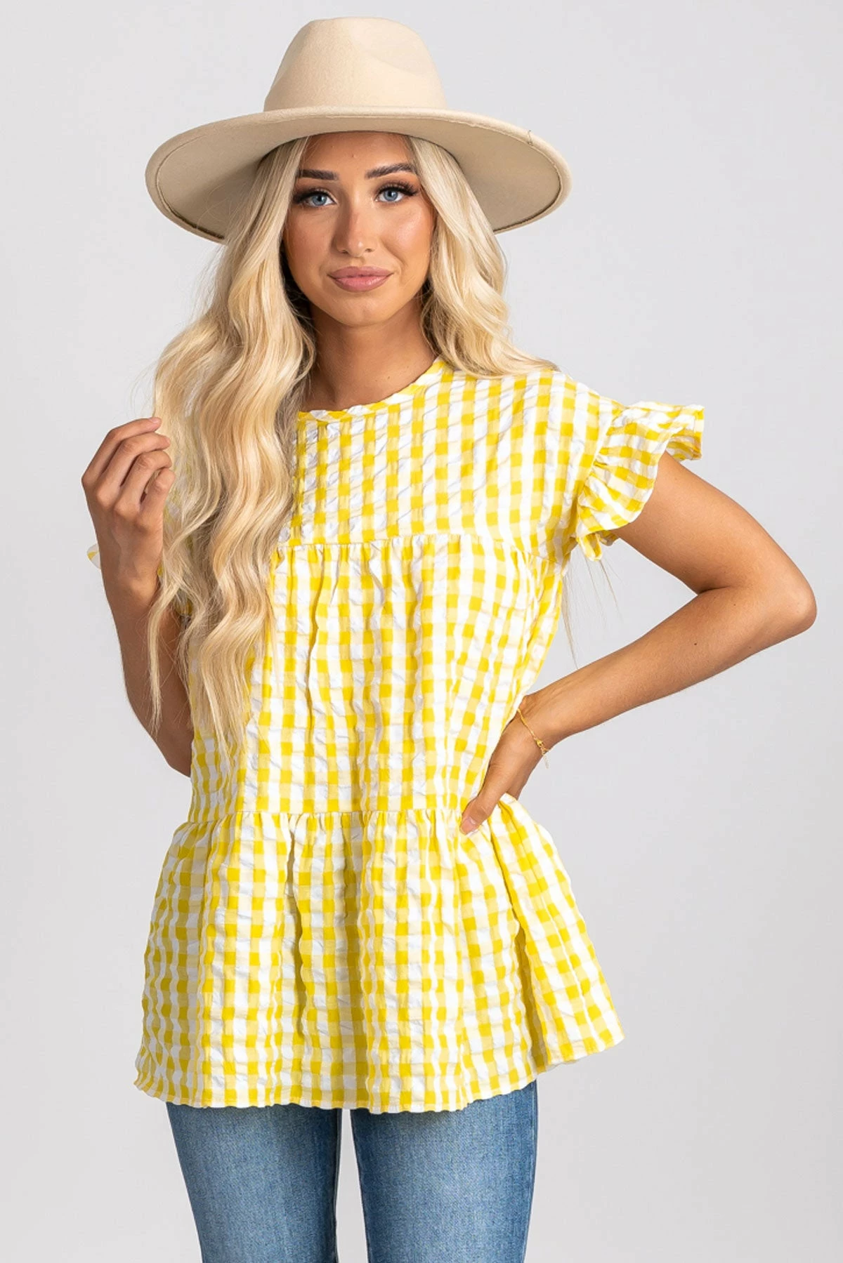 2 Hearts Be Unforgettable Gingham Peplum Top 14 2 Hearts Be Unforgettable Gingham Peplum Top - Image 12