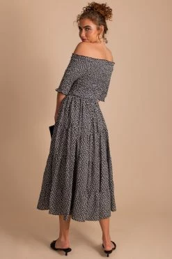 Tea N Rose Keep On Dancing Floral Midi Dress -bella ella boutique shop black back 4cab90b6 dfa3 4545 b545 095f8b8a5696 5000x