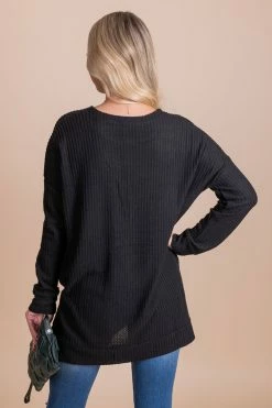 Zenana Life Goes On Long Sleeve Waffle Top -bella ella boutique shop black back a1b7a148 54ac 4b81 9915 96bd5ea5f974 5000x
