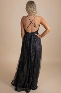The Vintage Shop Attention Getter Shimmery Maxi Dress -bella ella boutique shop black back ba30dfca c2d7 47aa bf9d 6c00c3cd916a 5000x