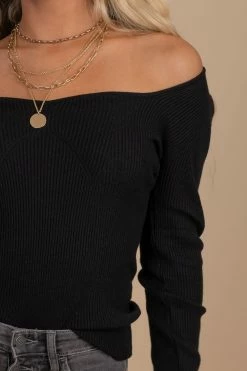 Eesome Confidently Lost Long Sleeve Top -bella ella boutique shop black detail a95e0140 b778 44c1 893f adee51187fd2 5000x