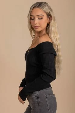 Eesome Confidently Lost Long Sleeve Top -bella ella boutique shop black side 223f4a0b c91a 415b 897a 9bd8585cbafa 5000x