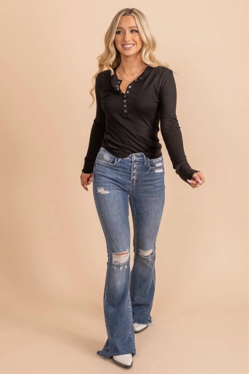 Zenana It's The Simple Things Waffle Knit Buttoned Top 10 Zenana It's The Simple Things Waffle Knit Buttoned Top - Image 8