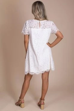 Jodifl Blissful Moments Lace Mini Dress - Off White -bella ella boutique shop blissful moments back 5000x