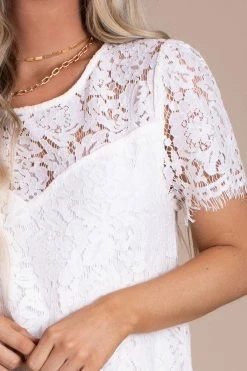 Jodifl Blissful Moments Lace Mini Dress - Off White -bella ella boutique shop blissful moments detail 5000x