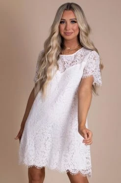 Jodifl Blissful Moments Lace Mini Dress - Off White