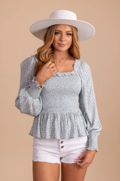 In Loom Desert Wildflower Smocked Long Sleeve Top 23 In Loom Desert Wildflower Smocked Long Sleeve Top -bella ella boutique shop desertwildflowersmockedtoplightbluefront 5000x