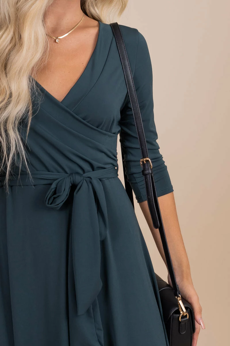 Janette Little Secrets V-Neck Maxi Dress - Dark Green 5 Janette Little Secrets V-Neck Maxi Dress - Dark Green - Image 3