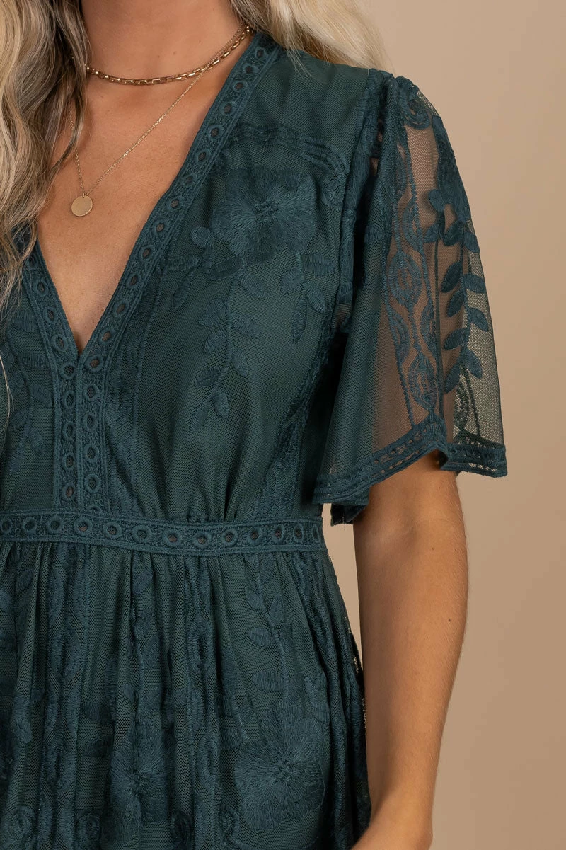 IRIS Light My Fire Dark Teal Lace Maxi Dress 5 IRIS Light My Fire Dark Teal Lace Maxi Dress - Image 3