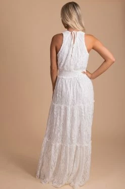 Flying Tomato Forever Mine Lace Maxi Dress - White -bella ella boutique shop forever mine back 5000x