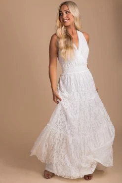 Flying Tomato Forever Mine Lace Maxi Dress - White -bella ella boutique shop forever mine front 5000x