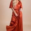 Dress Day Queen Of Hearts Satin Wrap Dress - Red