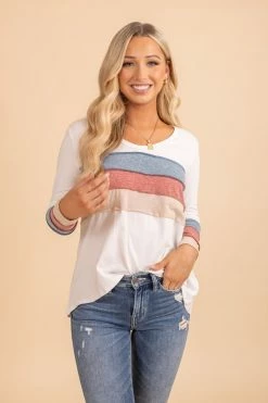 Front Page 12 Bibi True To Self Color Blocked Striped Top