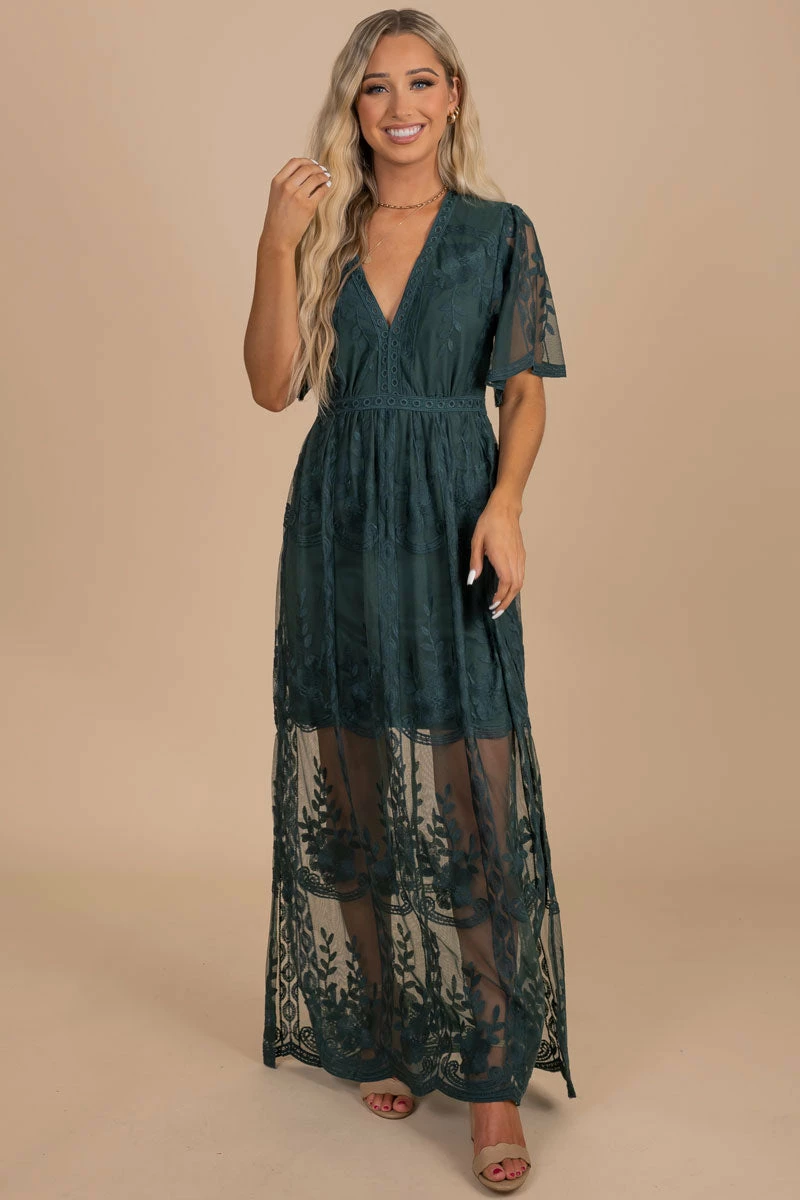 IRIS Light My Fire Dark Teal Lace Maxi Dress 7 IRIS Light My Fire Dark Teal Lace Maxi Dress - Image 5