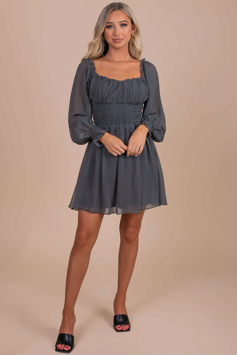 Kay Fashion Need Some Love Patterned Mini Dress - Black 6 Kay Fashion Need Some Love Patterned Mini Dress - Black - Image 5