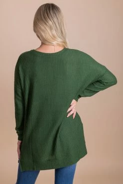 Zenana Life Goes On Long Sleeve Waffle Top -bella ella boutique shop green back f7c47bd8 f6ae 47f9 a87c 7cf30952d4c9 5000x