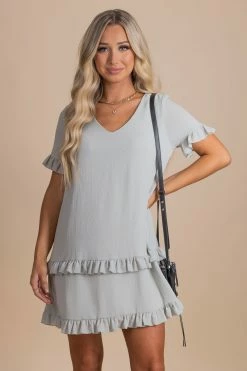 Vanilla Bay Extraordinary Life Ruffle Mini Dress -bella ella boutique shop green main ff8bfbe3 57aa 4256 8cf0 57fd0376c6da 5000x