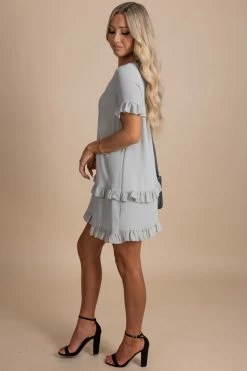 Vanilla Bay Extraordinary Life Ruffle Mini Dress -bella ella boutique shop green side a95933fc e640 4b16 a716 610826a37405 5000x