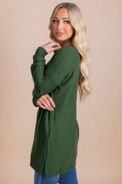 Zenana Life Goes On Long Sleeve Waffle Top -bella ella boutique shop green side d8ce55bd b35c 487f b20e 4a836113b3fa 5000x