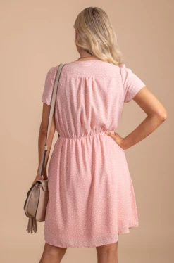 Listicle Hear My Voice Polka Dot Mini Dress -bella ella boutique shop hearmyvoicepolkaminipinkback 5000x