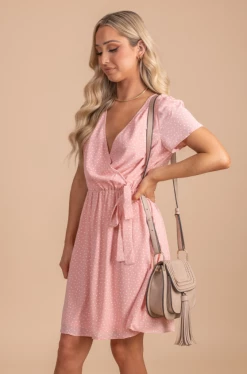 Listicle Hear My Voice Polka Dot Mini Dress -bella ella boutique shop hearmyvoicepolkaminipinkside 5000x